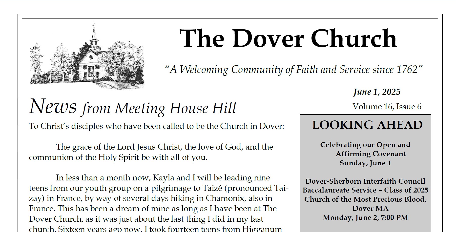June 1, 2025 Newsletter